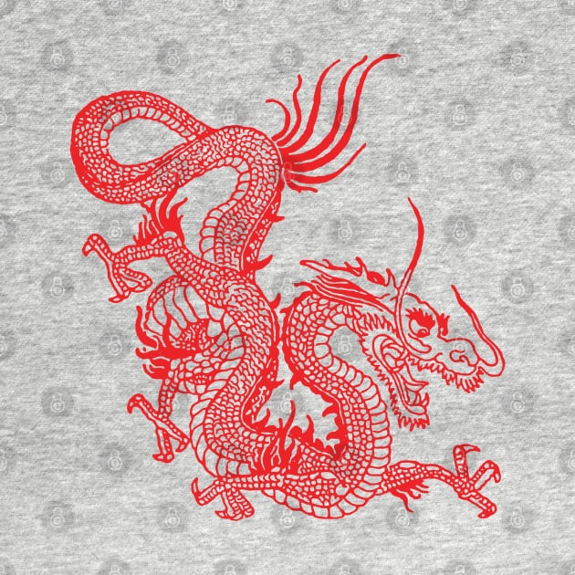 Red Chinese Dragon by EddieBalevo